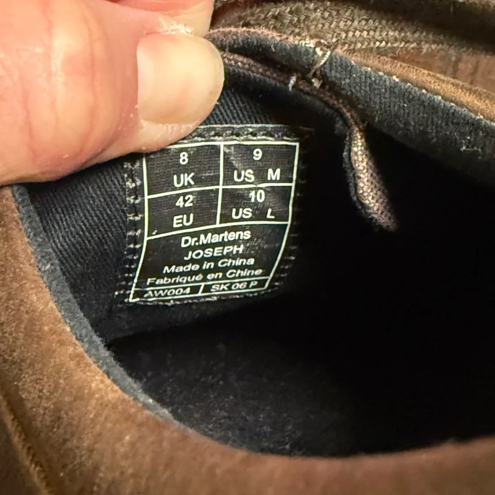 Dr. Martens Joseph Brown Canvas Leather Low Top‎ Sneakers Mens 9 Womens 10 42 EU